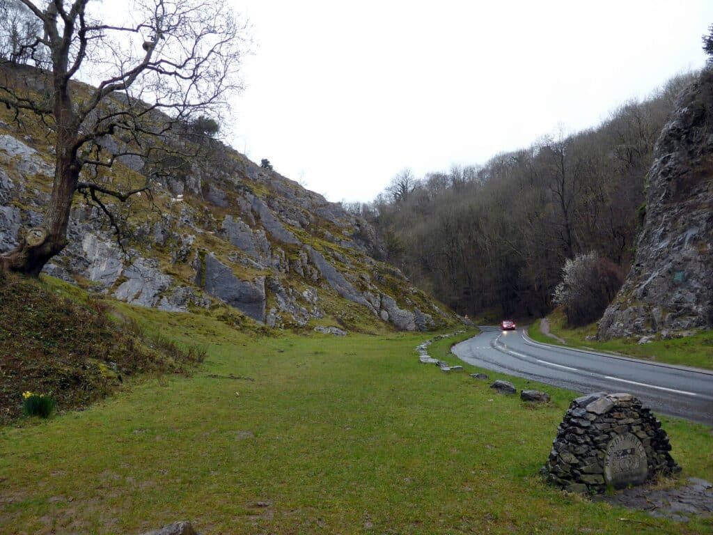 Limestone cliffs of Burrington Combe in the Mendip Hills