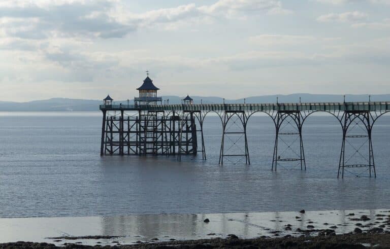 Clevedon Pier stretching into the Bristol Channel