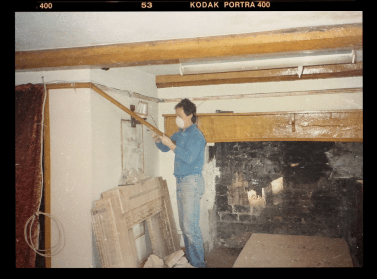 Restoring the 450-year-old fireplace at Norton Court Farm